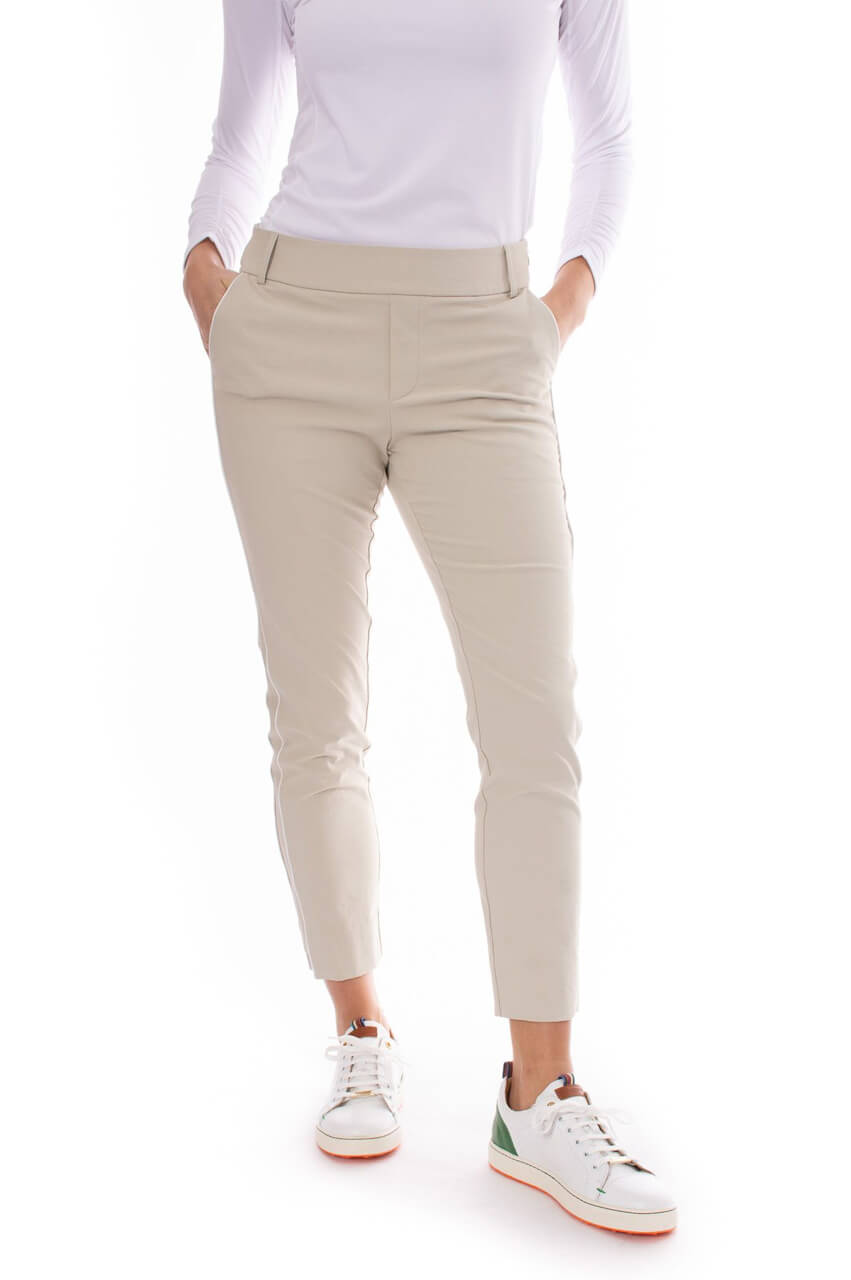 Golftini, Khaki Pull-On Stretch Ankle Pant