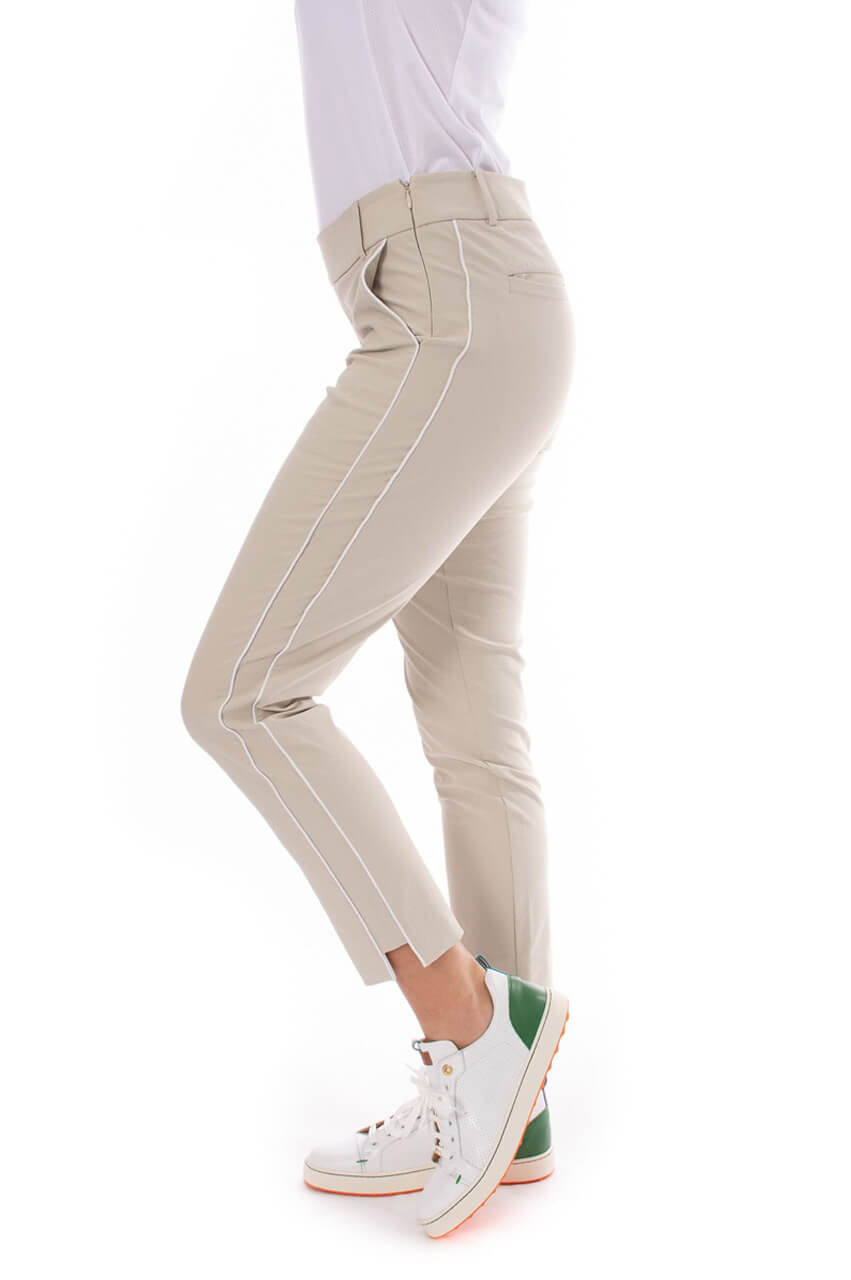 Golftini | Khaki Pull-On Stretch Ankle Pant | Women's Golf Pant