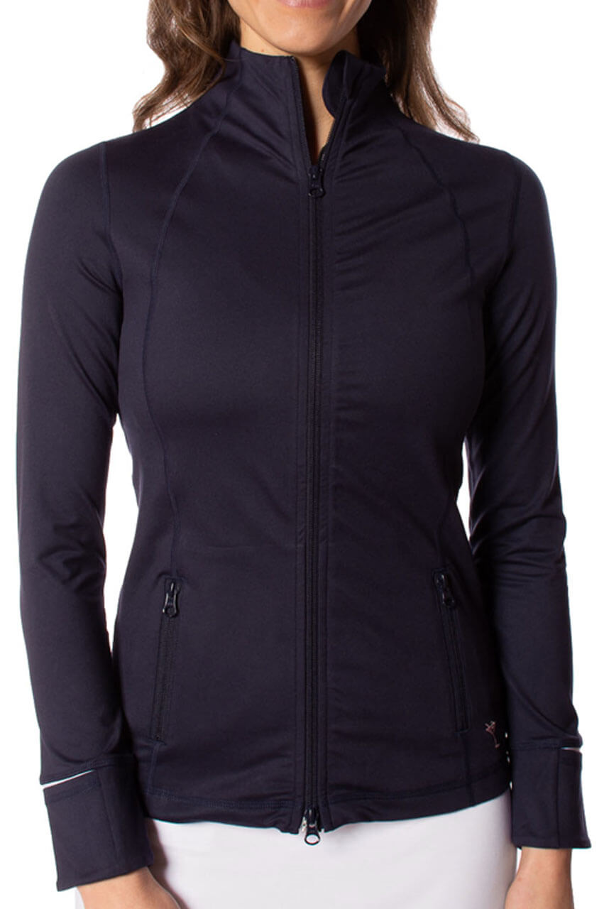 Golftini | Navy and White Double-Zip Tech Jacket | Women's Golf Jacket