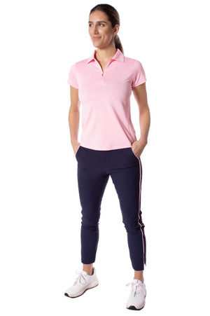 Light Pink Short Sleeve Zip Polo