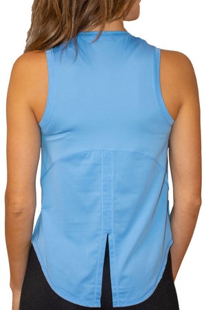 Womens sleeveless sky blue tennis top
