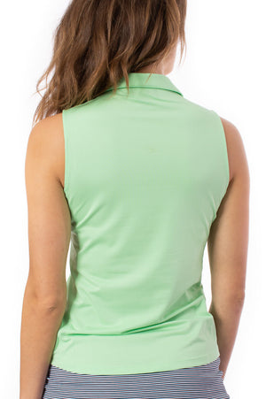 Sleeveless Zip Polo