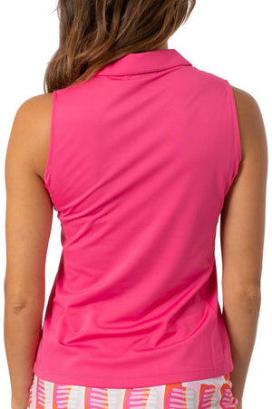 Sleeveless Womens Golf Top in Hot Pink