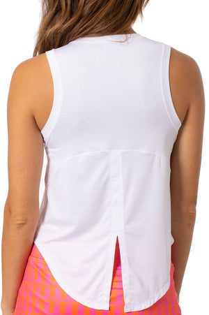 Womens sleeveless white tennis top