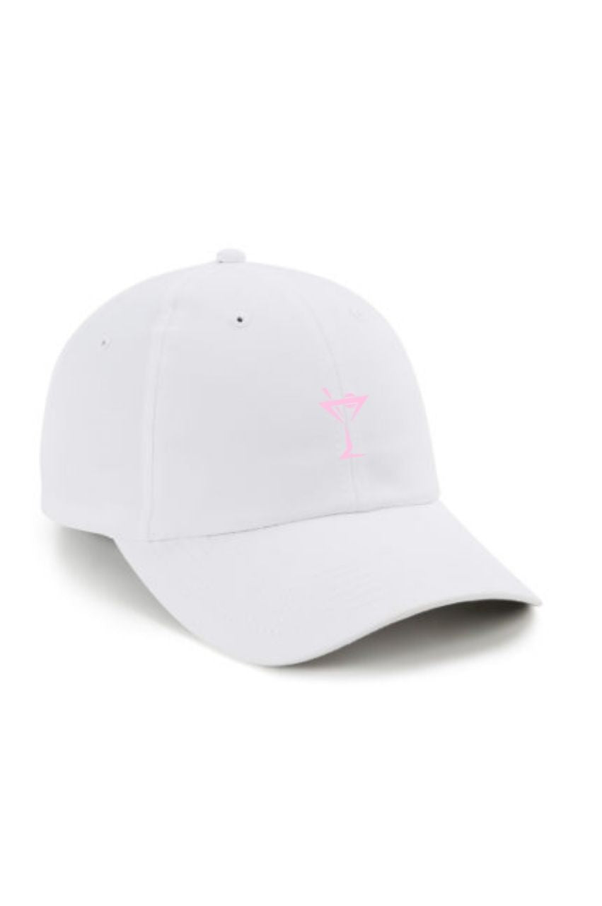 Women's White Small Fit Performance Hat (Pink)