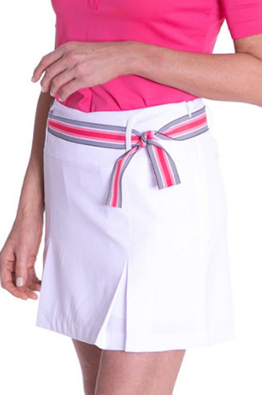 White Pleat Performance Stretch Skort 18" | Blind Date